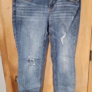 Maurices Blue Skinny Distressed Jeans